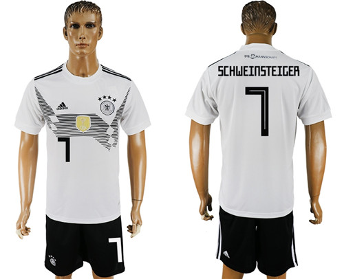 Germany #7 Schweinsteige White Home Soccer Country Jersey